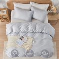 thumbnail image 3 of Funda Nórdica a Rayas de Algodón Natural, Blanco y Negro, 3 of 7