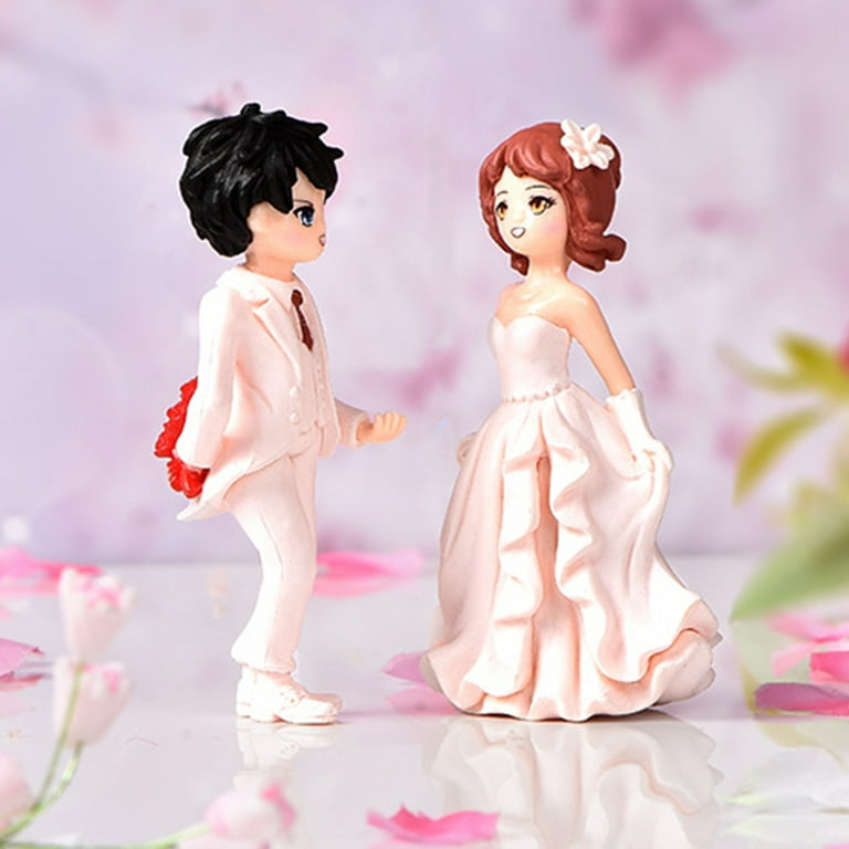 Flytohom Mini Cute Figurines Miniature Couple Accessories For Lover Wedding  Gift Miniature Landscape Ornaments Doll House Decoration