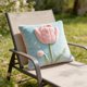 thumbnail image 1 of Funda de cojín decorativa de terciopelo artificial con estampado floral de doble cara | Suave detalle floral para el hogar, ideal para sala de estar, cama, sofá o silla., 1 of 8