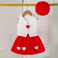 thumbnail image 2 of Staki Girls Summer Sets Girls Outfits Cute Summer Holiday Clothes Sets 9M 12M 18M Red,12-18 Months, 2 of 6