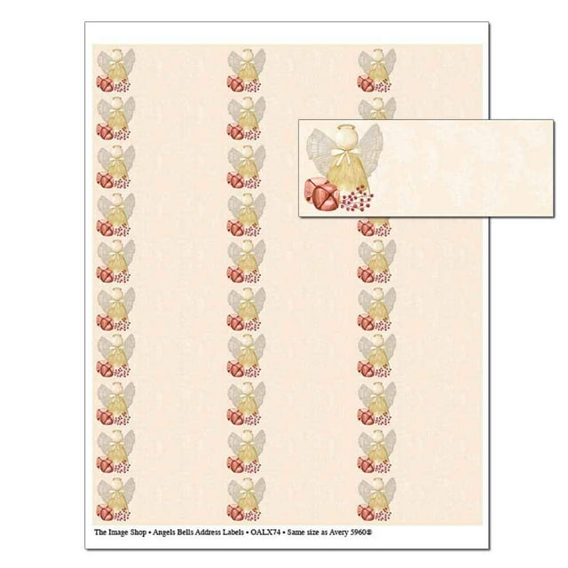 The Image Shop - Angel Bells Address Labels - 1" x 2-5/8"; 30 per Sheet, 150 Labels