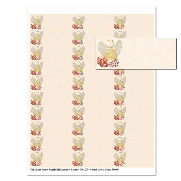 The Image Shop - Angel Bells Address Labels - 1" x 2-5/8"; 30 per Sheet, 150 Labels