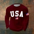 thumbnail image 2 of Mens Waffle Shirt Long Sleeve USA 250th Anniversary American Flag Print Casual Tee Top Independence Day L, 2 of 4
