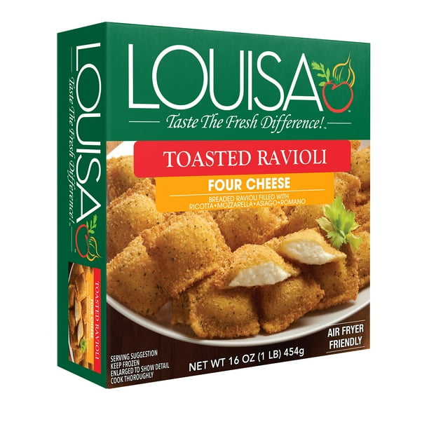 Louisa Four Cheese Toasted Ravioli, Frozen, 16 ounce Box