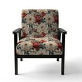 thumbnail image 4 of Designart "Antique White Bohemian Floral Joy IV" White Floral Upholstered Accent Chair - Cottage Arm Chair For Living Room, 4 of 5