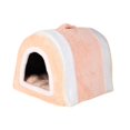 thumbnail image 2 of Nido de cueva cálido para hogar para cachorros, nido para dormir acogedor, cálido, extraíble, cómodo para gatos y perros, cama lavable para gatos, cas rosa, 2 of 8