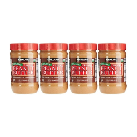 KS Kosher USDA Organic Creamy Peanut Butter, 28 oz, 4-count