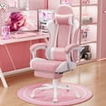 thumbnail image 2 of Homall Gaming Chair Massage Office Chair Computer Racing Chair High Back PU Leather Chair with Footrest, Pink, 2 of 7