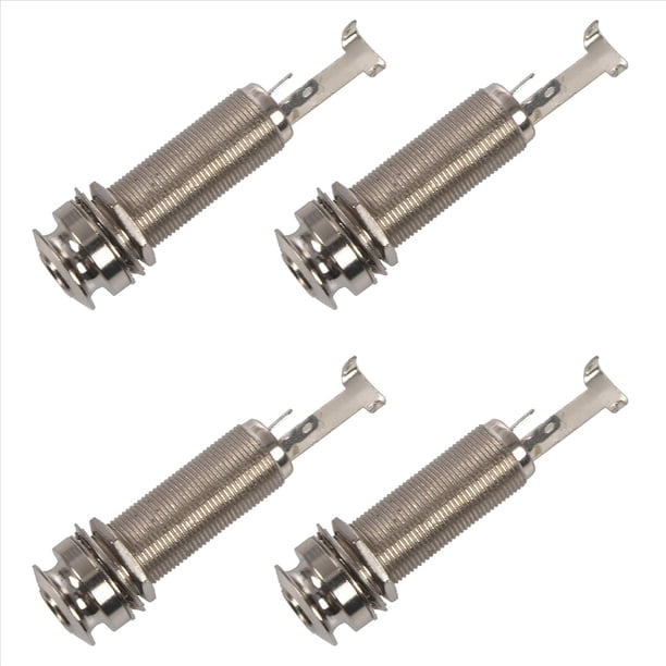 4X Mono Entrada Salida Roscado Guitarra Barril Jack 1/4 Pulgadas