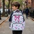 thumbnail image 6 of Garronmavis Pink Soccer Glitter Bow Girls Backpack Smooth Zippers School Bag Multi-Pocket Book Bag 17 inch for 10Y-12Y Elementary School Students Travel and Daily Use, 6 of 8