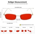 thumbnail image 5 of SHAR Red retro rectangular sunglasses for women men narrow square hip hop small frame sunglasses, 5 of 5