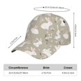 thumbnail image 2 of Pofeuu Rabbit And Flower Print Adult Adjustable Embroidered Graphic Baseball Hat for Men and Women, 2 of 6