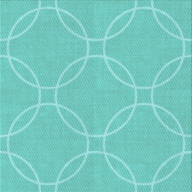 Ahgly Company Machine Washable Indoor Square Transitional Dark Turquoise Green Area Rugs, 6' Square