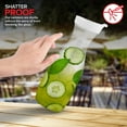 thumbnail image 6 of Plastic Juice Carafe with Lids (Set of 2) 32 oz Carafes for Mimosa Bar, Drink Pitcher with Lid, Water Bottle, Milk Container, Clear Beverage Containers for Fridge, Pantry Storage, Round Pitchers, 6 of 7