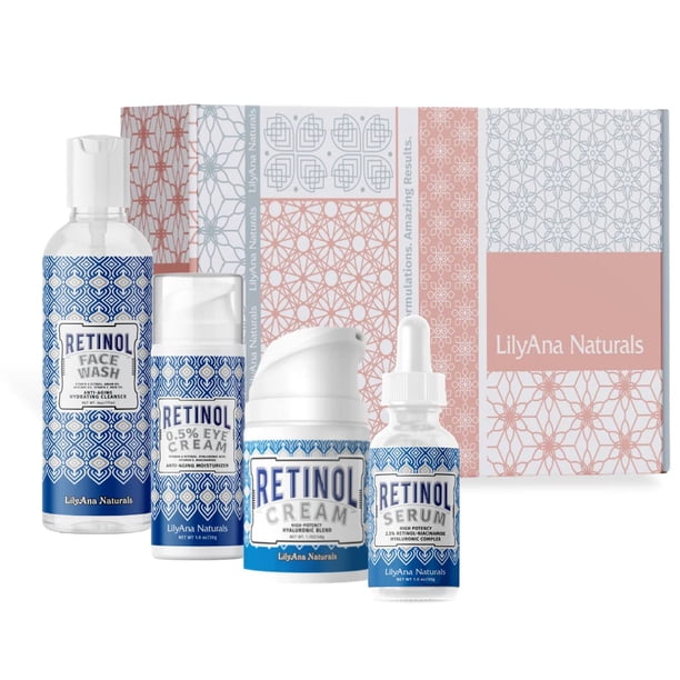 Set para el cuidado de la piel LilyAna Naturals Retinol con limpiador facial y crema para ojos