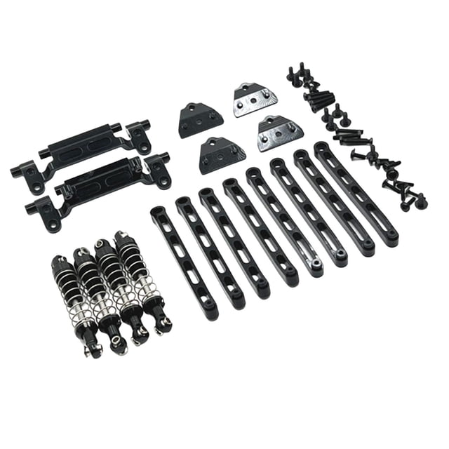 Kits de actualización de metal para coche RC a escala 1/12, base de barra de acoplamiento delantera y trasera, barras de acoplamiento para Negro