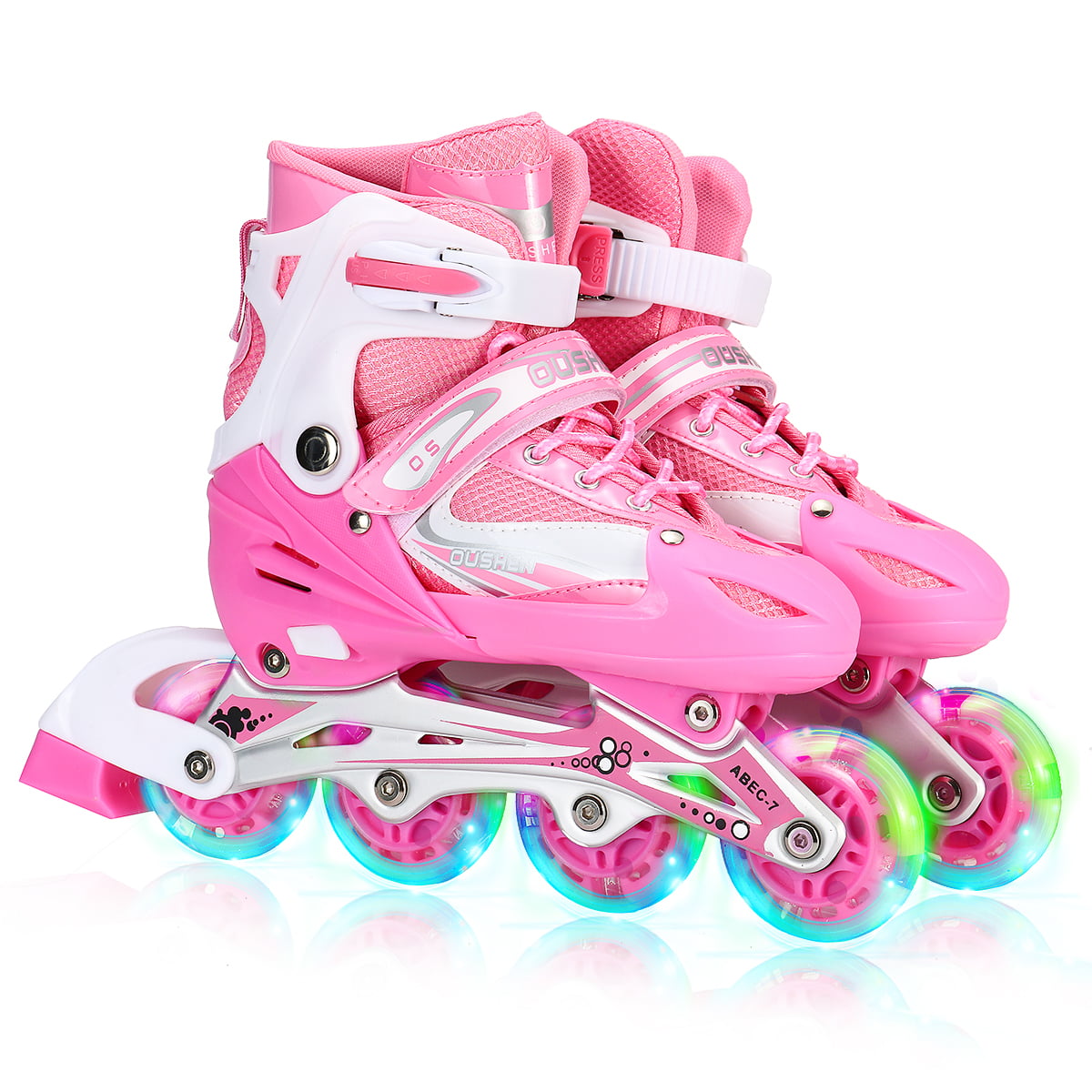 Adjustable Skates W/ Flashing 4 Wheels Kids Boys Girls Adjustable Roller Blades 