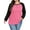 Pink, variant on WellSize Plus Size T Shirts for Women Color Block Long Sleeve Fall Tops Casual Tee Crew Neck Blouses
