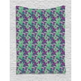 thumbnail image 1 of Floral Tapestry, Close Up Silhouettes of Blossoming Hawaiian Plantation, Wall Hanging for Bedroom Living Room Dorm Decor, 40W X 60L Inches, Dark Magenta Sea Green Lilac and Teal, by Ambesonne, 1 of 2