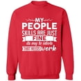 thumbnail image 2 of OXI Crewneck Sweatshirt - People Skills Fine Work, Basic Casual Sweatshirts for Men's and Women Fleece Sweatshirt Long Sleeve - Red 3X-Large, 2 of 2