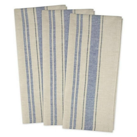 

Nautical Blue French Stripe Woven Dishtowel Set of 3