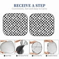 thumbnail image 6 of Windshield Sun Shade, Creative checkered black white Foldable Car Sun Shade Windshield for Front, 2 Pieces, 6 of 7