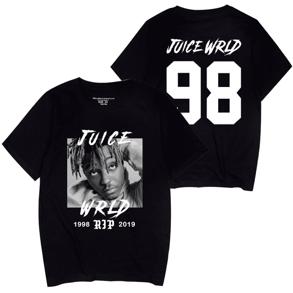 FGRSGHACVN Juice T-shirt Wrld Round Neck Short Sleeve 2025 Casual T-shirt Size XS-4XL,S,Black