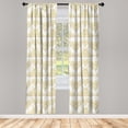 thumbnail image 2 of Ambesonne Butterfly Curtains, Brownish Abstract Moth, Pair of 28"x95", Dark Mustard and White, 2 of 4