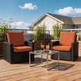 thumbnail image 6 of Goodgoods 18" x 36" Outdoor Dining Chair Cushions, 2-Pack Water & Fade Resistant Patio Cushions with Ties, Orange, 6 of 7