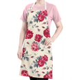 thumbnail image 5 of Pioneer Flower Floral Print Pattern Apron-Garden Aprons for Women with Pockets-Cotton Linen Waterproof Kitchen Cooking Gardening Aprons Adjustable for Kitchen,Cooking,BBQ and Salon 33x27 Inch, 5 of 7