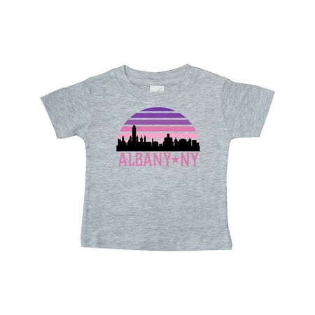

Inktastic Albany New York Retro Sunset Skyline Gift Baby Girl T-Shirt