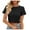 Black, variant on EDHITNR Women's Casual Shirts, Womens T Shirts Cotton, Women Dressy Tops Women's Summer Popcorn Crop Tops Sleeveless Round Neck Going Out Tops