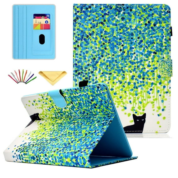 Universal 8" Tablet Flip Case PU Leather Shockproof Stand Case Built-in Card Slots For iPad Mini,Samsung Galaxy Tab E,Tab S2 8.0,Tab A,Tab 4 3,Kindle Fire HD 8,Kobo Aura ONE, and More 7.5-8.5" Tablet