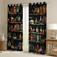 thumbnail image 2 of Manfei Western Vintage Bookshelf Black Out Curtains, Bohemian Skeleton Skull Curtains Pack of 2 (42x63 Each), Teen Kid Child Bedroom Curtains, Curtains and Drapes Home Decor, 2 of 6