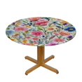 thumbnail image 3 of WYYP  Spring Summer Floral Round Table cover Flower Table Clothes Multicolor Rustic Reusable Circle Table Cover for Picnic Party Dining Room Home Indoor Outdoor Decor White, 3 of 7