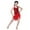 Red, variant on Children's Personality Sequin Dress Latin Dance Dress Performance Fringe Dress Stage Competition Dress Toddler Girl Dresses 6-7 Years