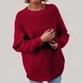 thumbnail image 2 of Towmus Women's Oversized Sweaters Batwing Sleeve Mock Neck Jumper Tops Chunky Knit Pullover cute Sweater, 2 of 5