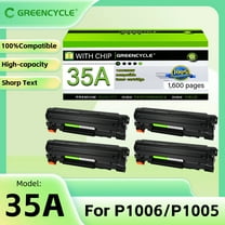 GREENCYCLE 4 Pack Compatible for HP 35A CB435A Black Toner Cartridge Replacement with HP Laserjet P1005 P1006 P1009 Printer