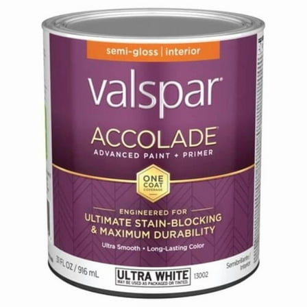 Valspar 028.0013002.005 1 qt. Accolade Acrylic Latex All Purpose Ultra Paint, White