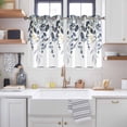 thumbnail image 2 of Blue Grey Eucalyptus Kitchen Curtains Window Panels, Watercolor Spring Weeping Botanical Insulated Window Treatment Curtain, Grommet Curtains for Bedroom/Living Room/Bathroom, 2 Piece 42"Wx54"L, 2 of 8