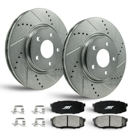 APF Front Brake Kit Rotors and Pads for INFINITI Q70 2014-2019