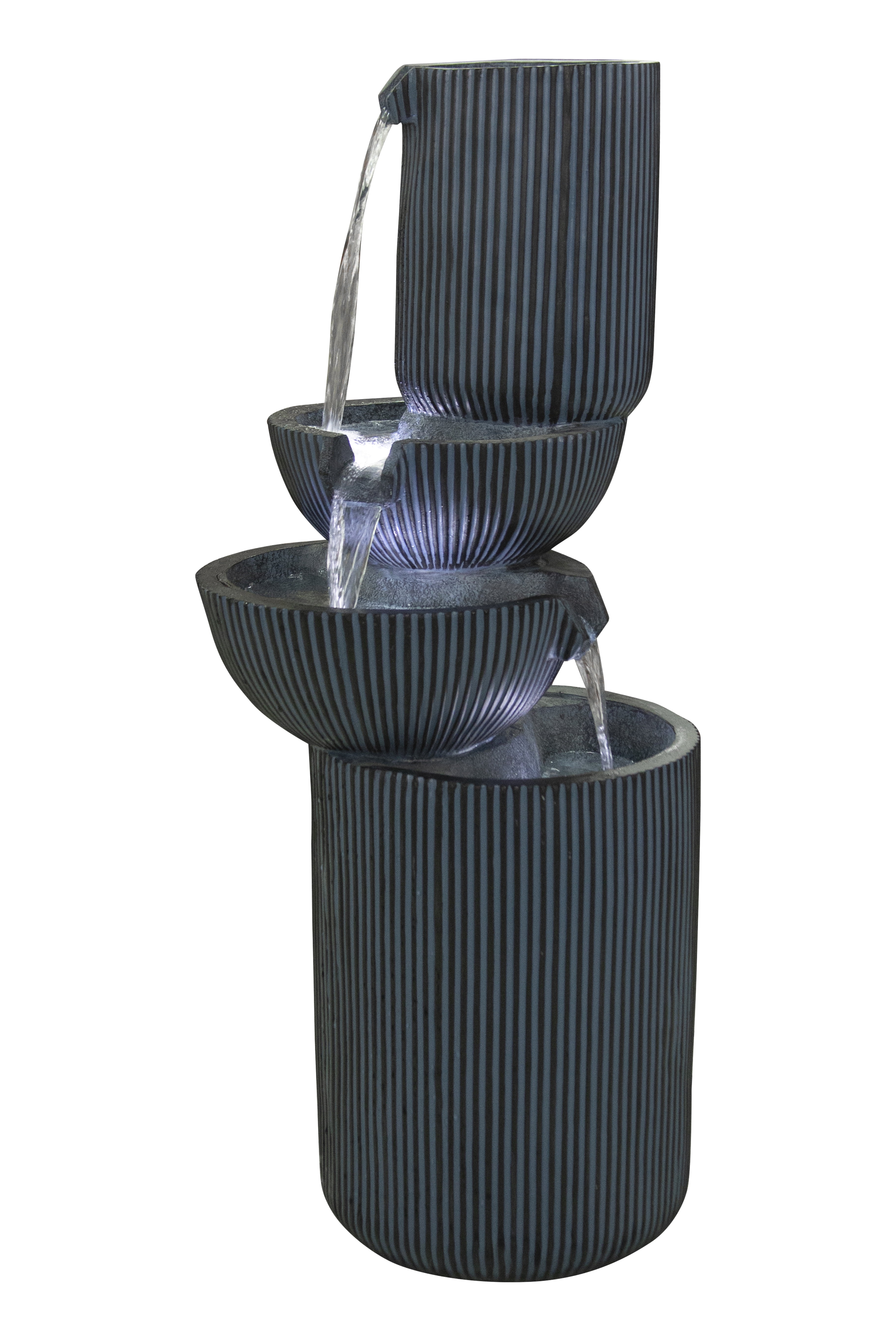 Hi-Line Gift 40'' LED Lights Fountain, Resin Black