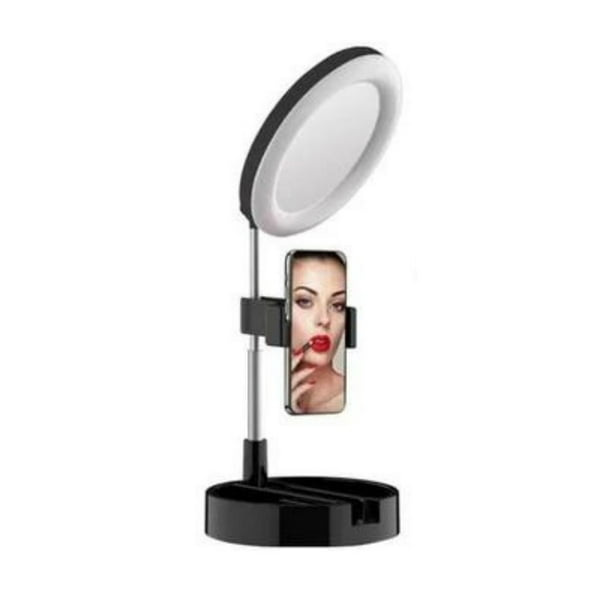 Aro de Luz LED con Espejo Gadgets and Fun Soporte Ajustable y Plegable