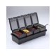 thumbnail image 1 of Juego de cajas para condimentos, 4 piezas, frascos para sal y especias, frascos para especias, recipientes para condimentos de cocina, frascos de almacenamiento con 4 cucharas, color negro, 1 of 5