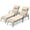 Tan, variant on Pellebant Outdoor Chaise Lounge Metal Patio Adjustable Recliner Chair ,Dark Gray