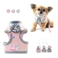 thumbnail image 3 of Breathable Puppy Harness Set with Flower Pattern Traction Rope Small Dog Vest Harnesses - Ideal for Pet Walking, 3 of 8