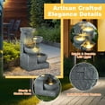 thumbnail image 3 of Magic Union Outdoor Water Fountain, 4-Tier Cascading Rock Bowls Waterfall Fountains w/LED Lights for Garden Yard Decor, Indoor Floor-Standing Resin Water Feature for Patio Deck Porch and Home, 3 of 8