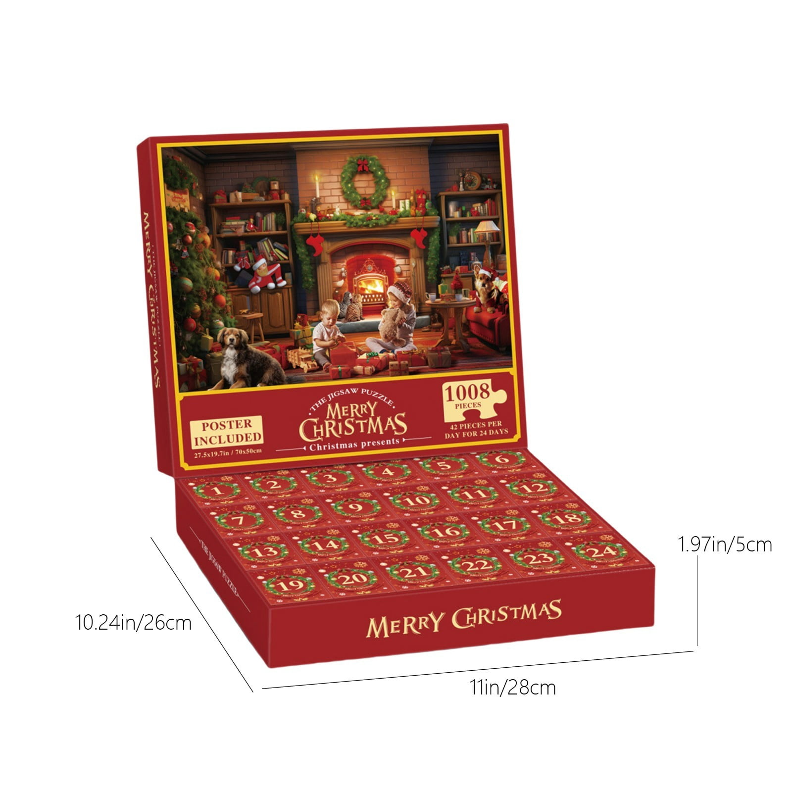 Cheapark24 Panel Christmas Countdown Puzzle - 1008 Pcs Adult Brain-Teasing Game, Festive Holiday Activity Gift for Home Gatherings & Leisure Time