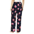 thumbnail image 3 of Sigee Cartoon Donut Planets Print Women's Soft Pajama Pants - Breathable and Comfortable Lounge Sleep Bottoms with Elastic Waistband and Pockets-Medium, 3 of 9