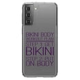 thumbnail image 1 of DistinctInk Clear Shockproof Hybrid Case for Galaxy S21 5G (6.2" Screen) - TPU Bumper Acrylic Back Tempered Glass Screen Protector - Bikini Body Workout Plan Get Bikini Put On Body, 1 of 2